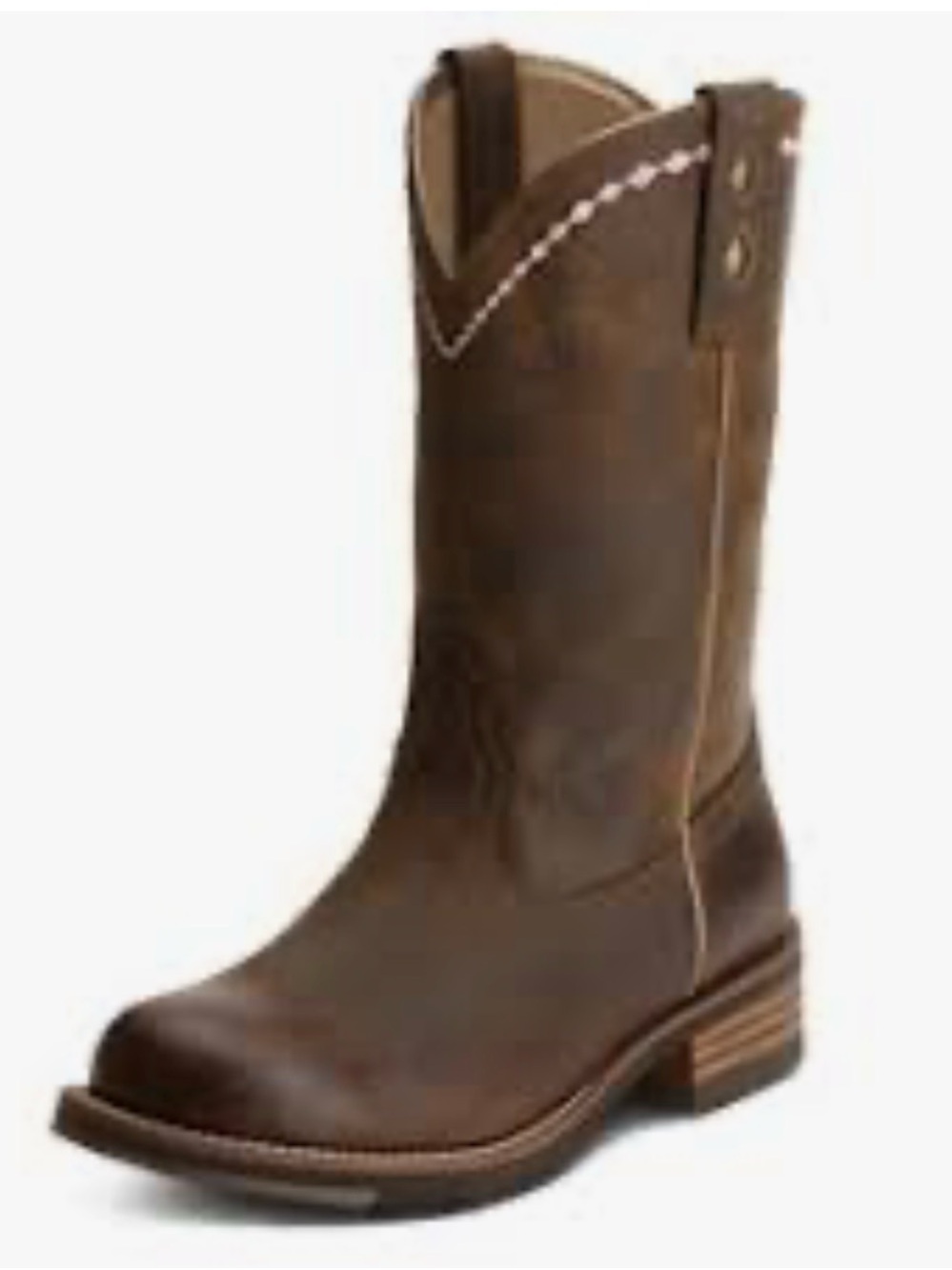 Ariat Unbridled Roper Western Boot with Pink Diamond Embroidery.